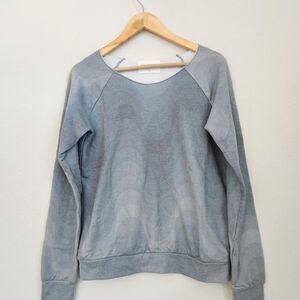 Sol Angeles Wave Graphic Pullover Sweatshirt in Light Blue | Size S